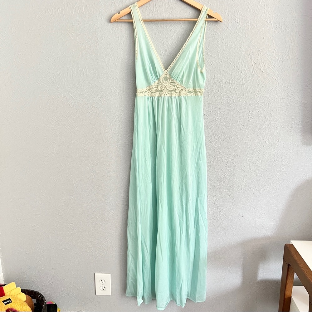 Maidenform light blue teal nightgown dress, small